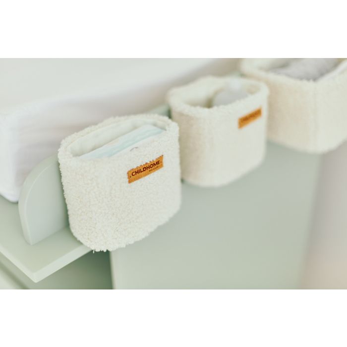Lot de 3 Paniers Suspendus - 21x14x10 Cm + 14x10x10 Cm - Teddy Ecru (Childhome) – Image 2