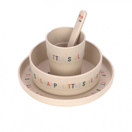 Coffret repas 4 pièces Happy Fruits LASSIG Cerise rose (Lassig)