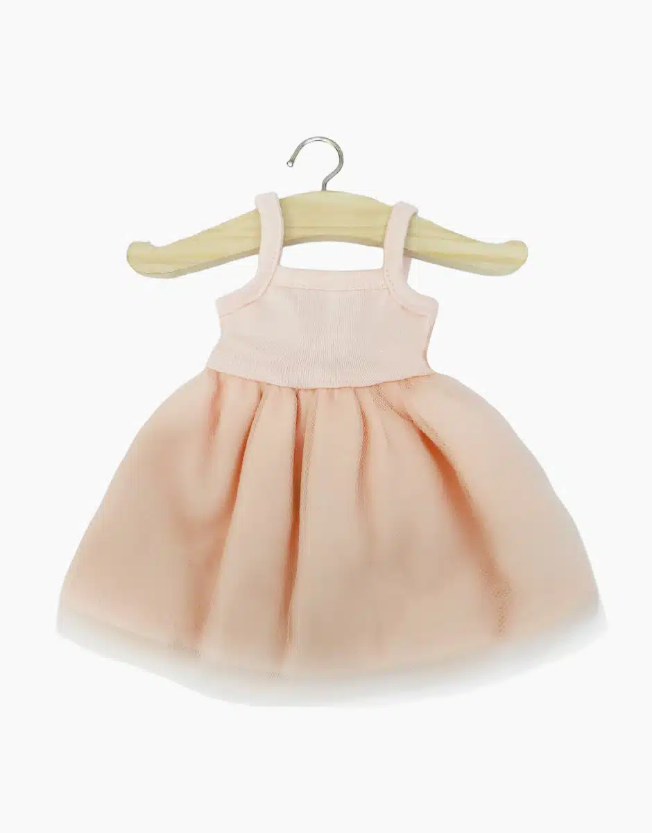 Tutu Rosella en jersey rose pâle et tulle rose bagatelle (Minikane)