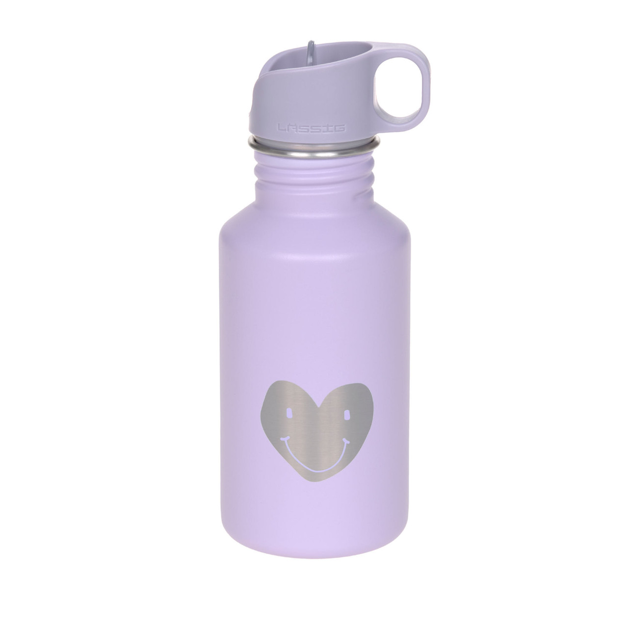 Gourde pour enfant inox - Little Gang, Coeur lilas (Lassig)
