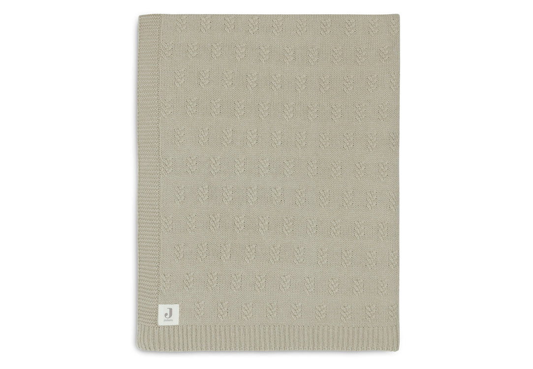 Couverture Berceau 75x100cm Grain knit - Olive Green (Jollein)