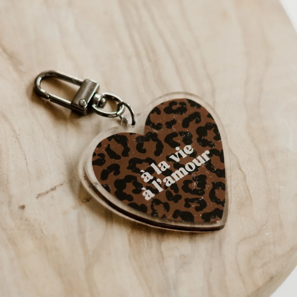 Porte-Clés À LA VIE, À L'AMOUR Léopard MARRON FONCÉ  (Mon Petit Léon)