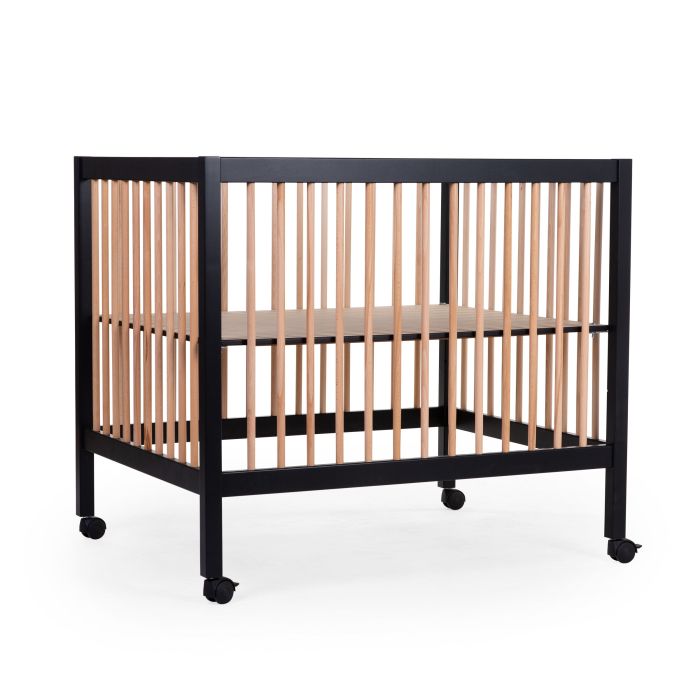Parc 97 + Roues - 95x75 Cm - Bois - Noir / Naturel (Childhome)