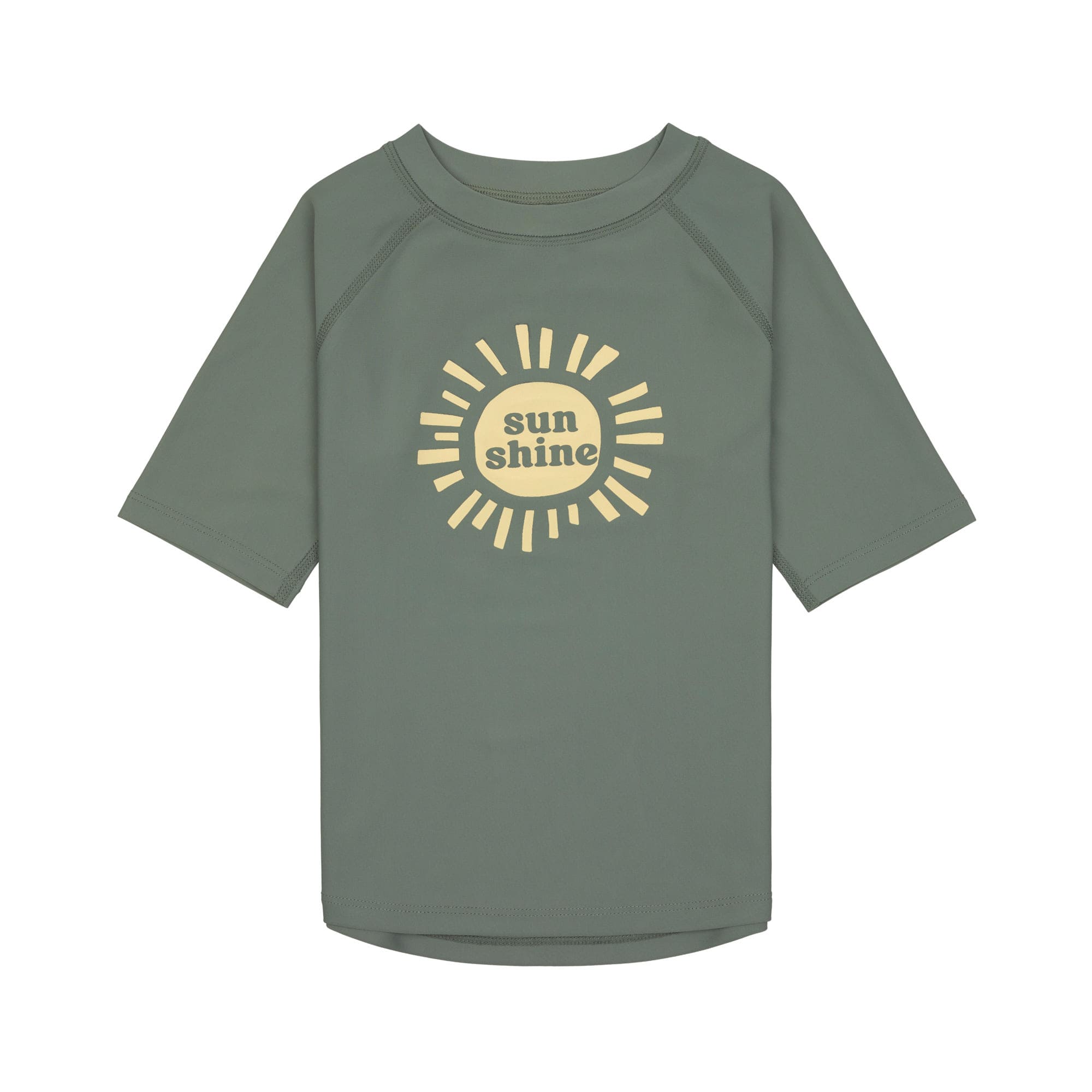 T-shirt de bains à manches courtes enfants (anti-UV) - Soleil, olive foncé (Lassig)