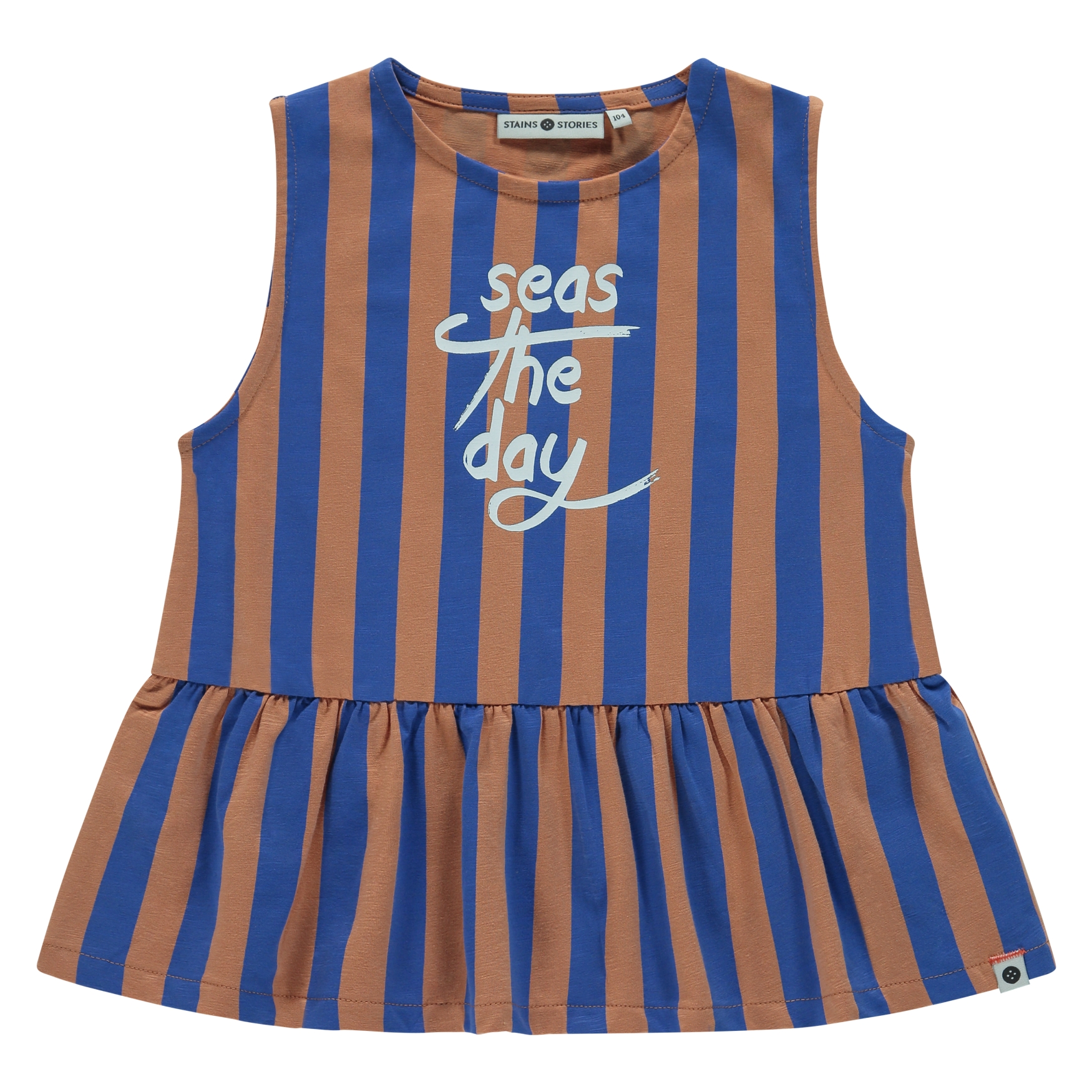T-shirt sans manches lignés Dusty Orange - Fille SS25 (Stains Stories)
