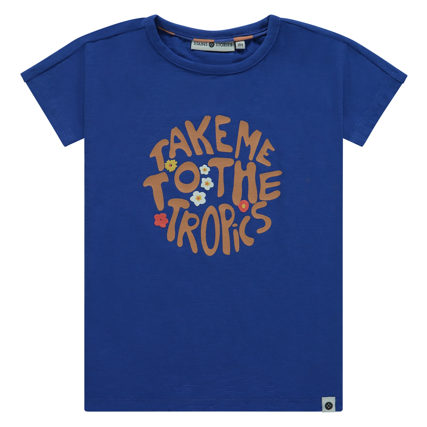 T-shirt Take me to the tropics Cobalt - Fille SS25 (Stains Stories)