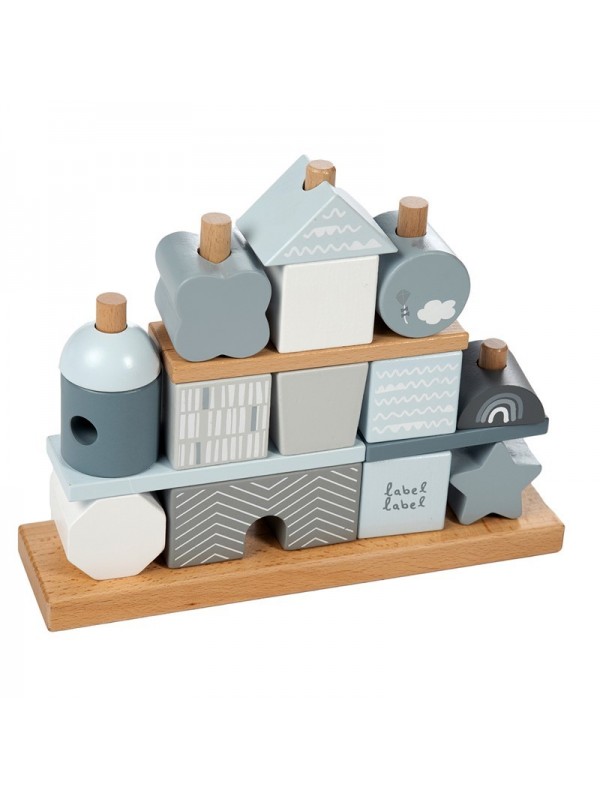 Stacking Blocks House - Bleu (Label Label)