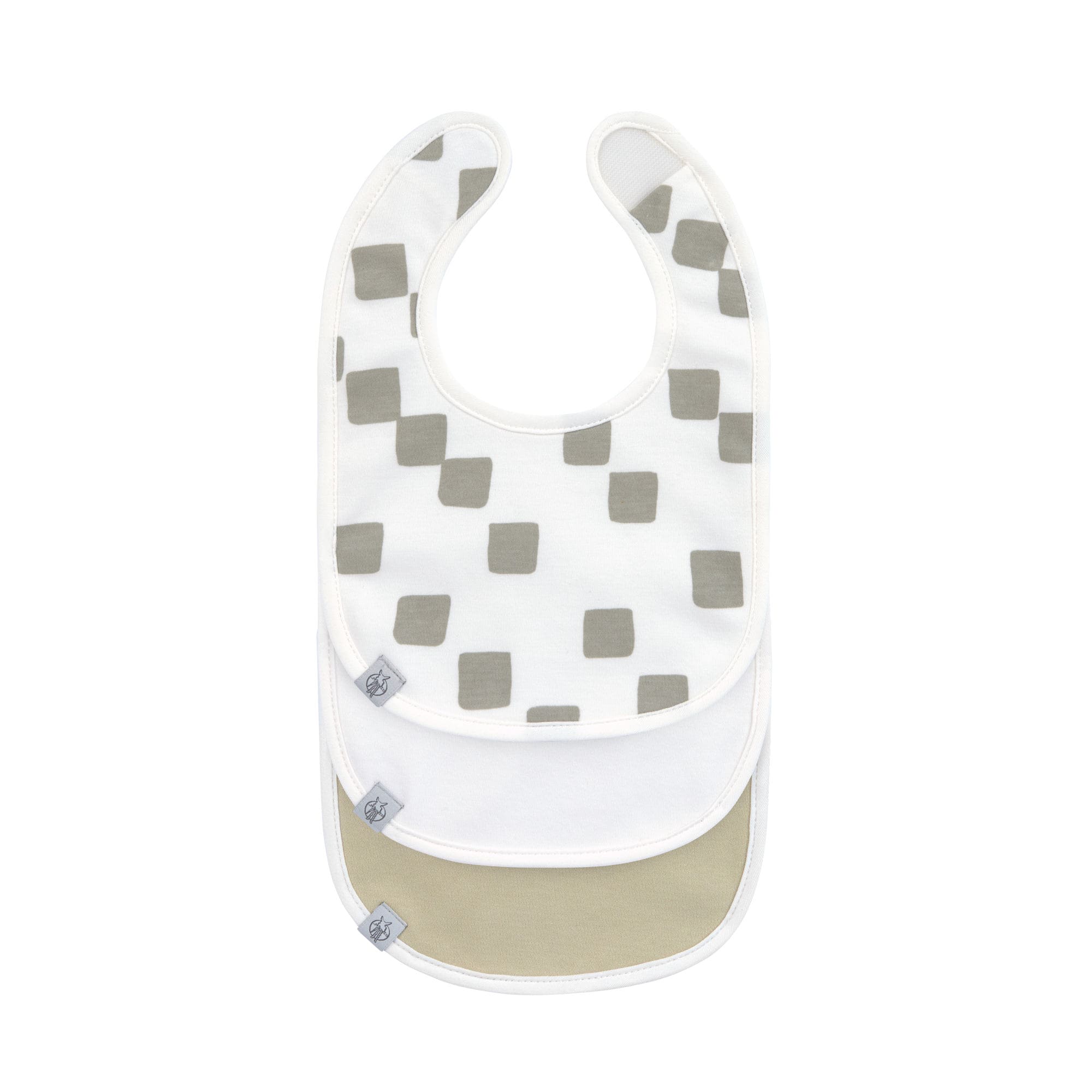 Lot de 3 bavoirs naissance - Happy Fruits, kaki clair (Lassig)