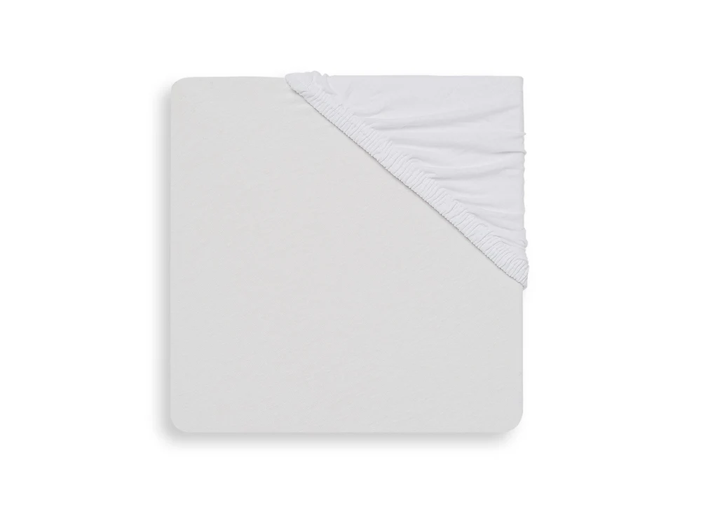Drap-housse tissu coton 50x90cm - Blanc (Jollein)