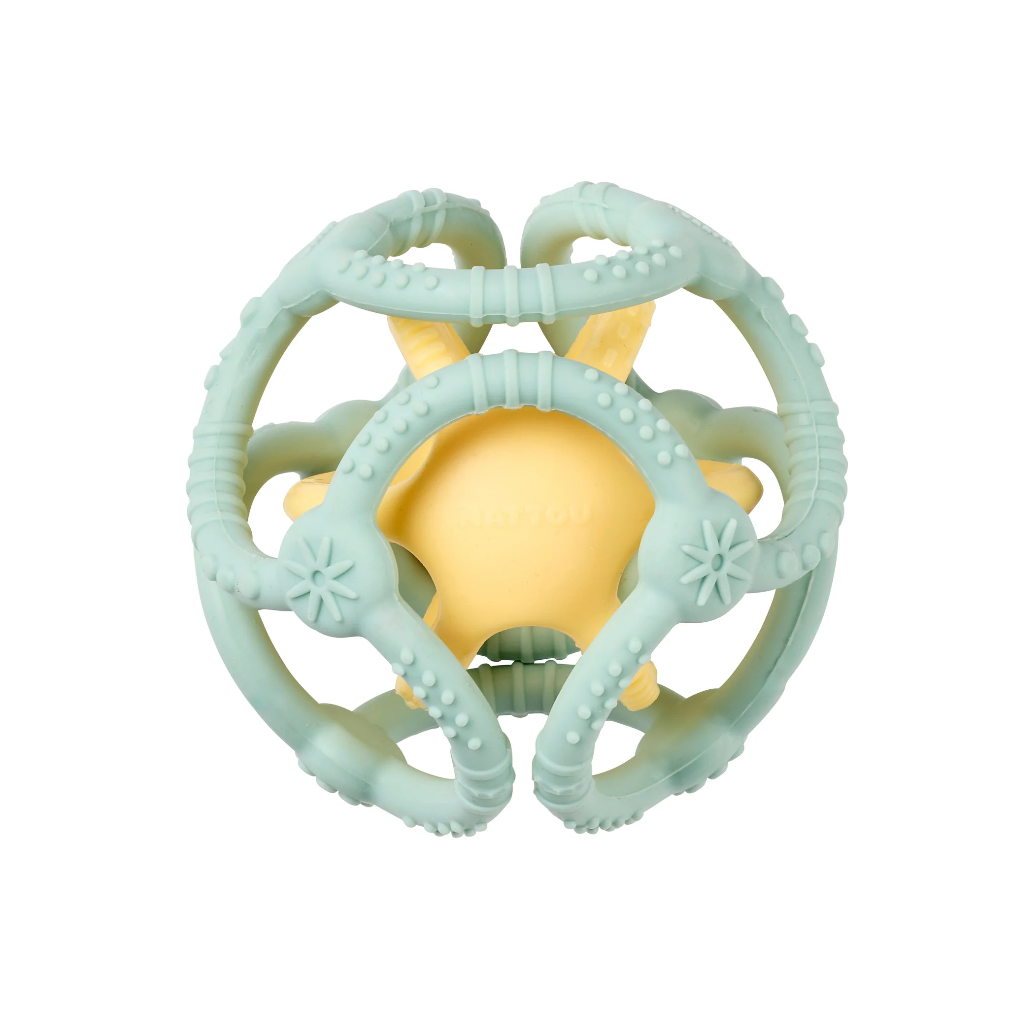 Set de Balles SILICONE - SILICONE - 9 cm - Silicone vert pastel jaune (nattou)