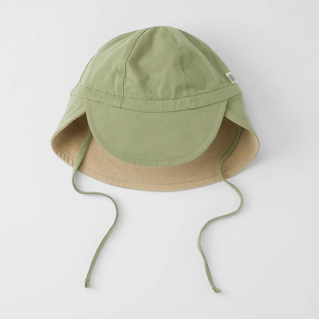 Chapeaux de soleil réversibles UPF 50+ Olive Green / Sandy Beach (Cloby)