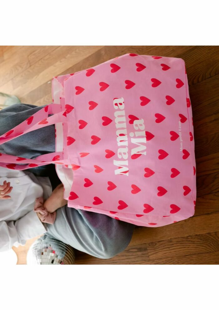 Cabas XXL COEUR Rose rouge MAMMA MIA (Mon Petit Leon)