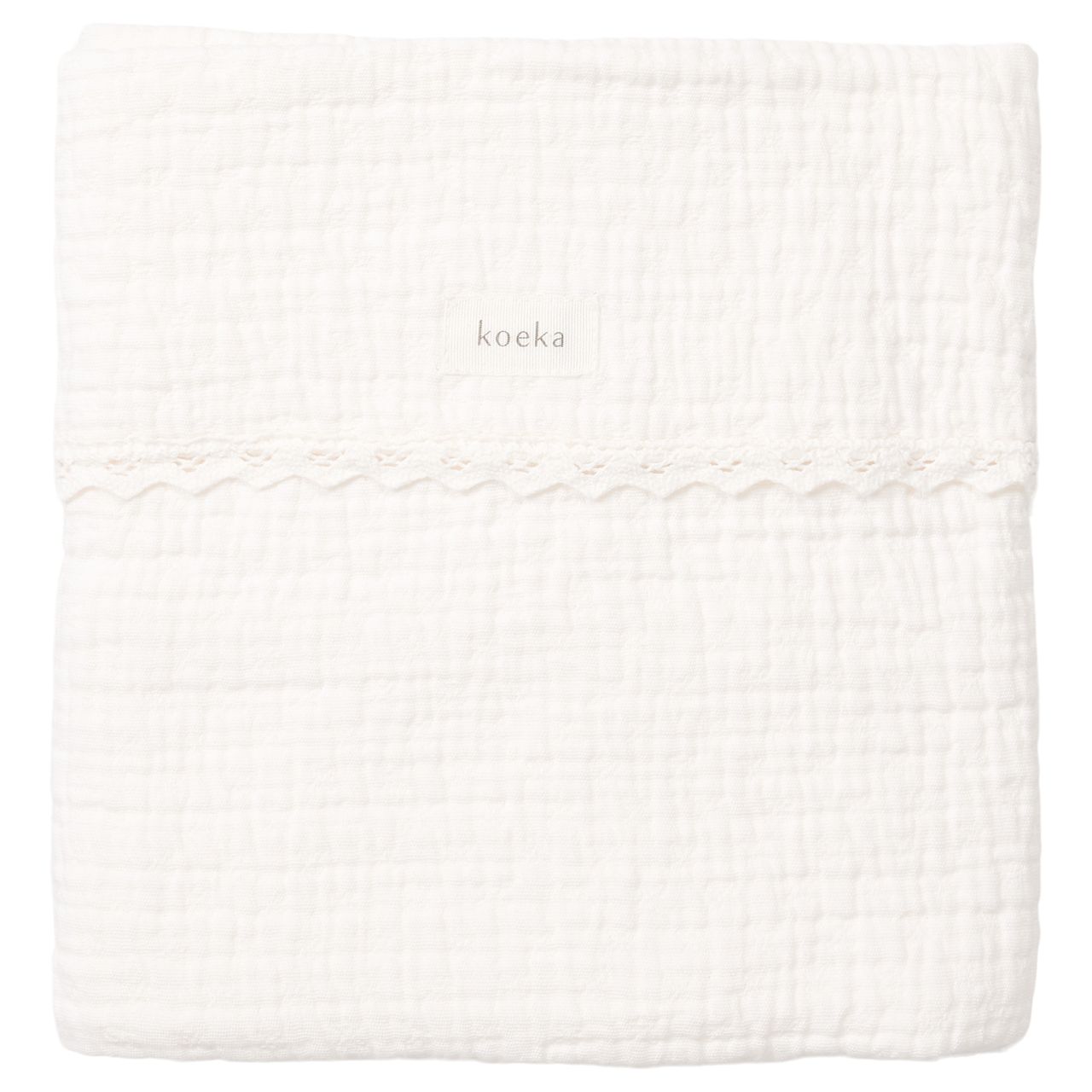 Couverture berceau lace Elba milky (Koeka)