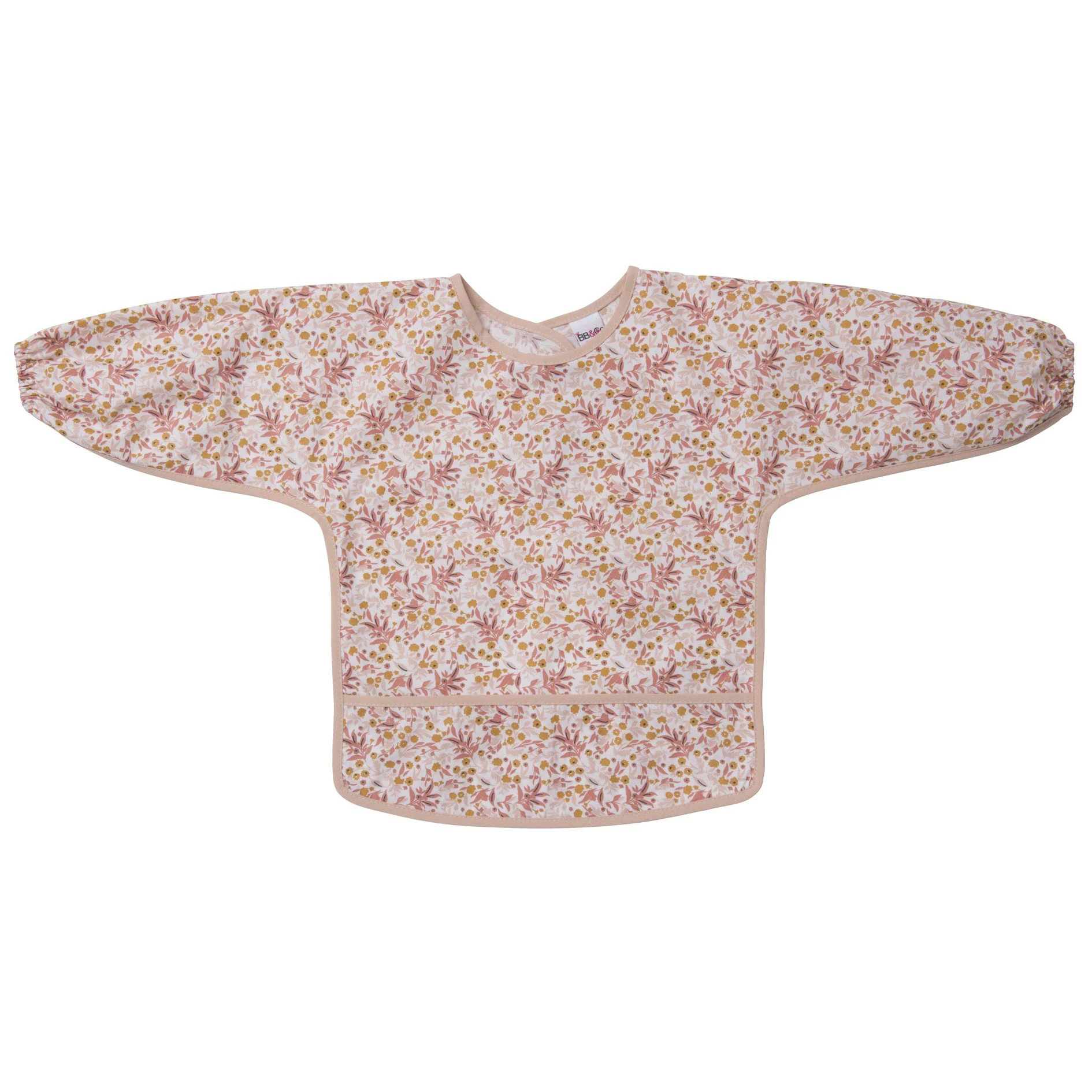 Bavoir-tablier à manches longues imprimé liberty marsala/ocre (BB&CO)