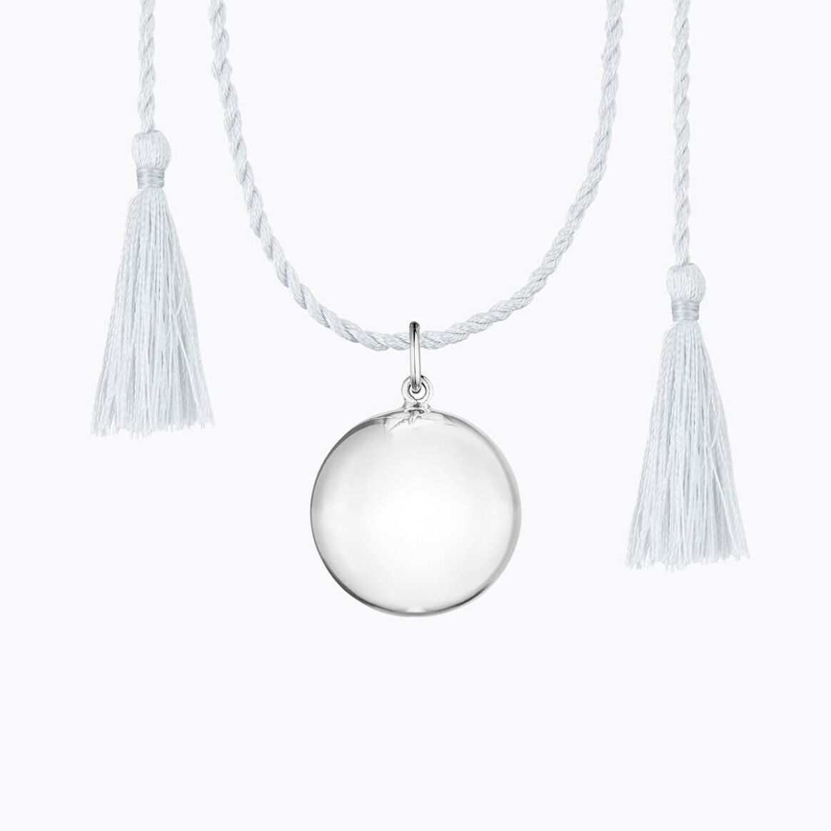 Bola de grossesse - JOY - Argent Cordon de Soie Gris clair