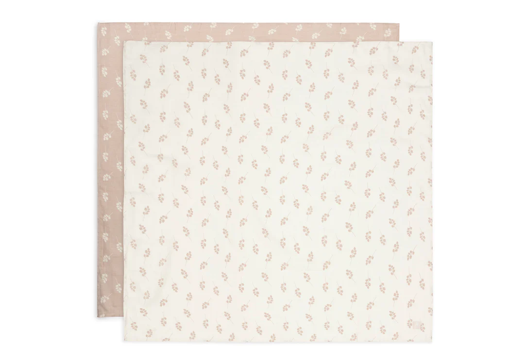 Lange Gaze de Coton Large 115x115cm Twig - Wild Rose - 2 Unités (Jollein)