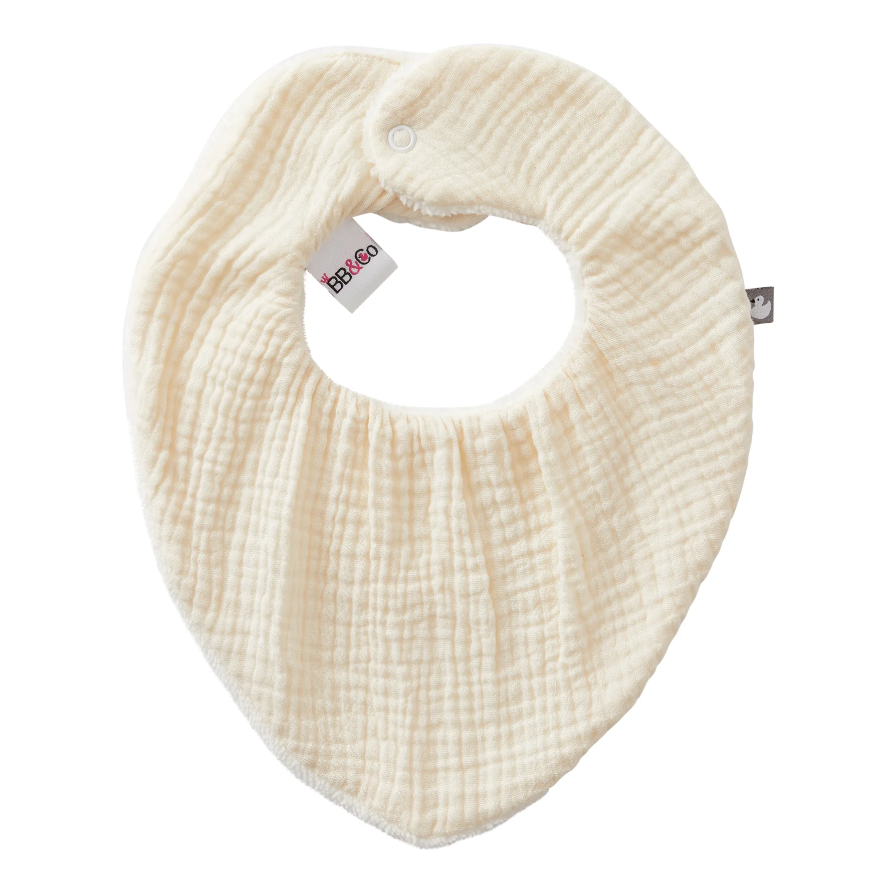 Bavoir-bandana réversible en bambou et gaze mousse de lait ( BB&CO)