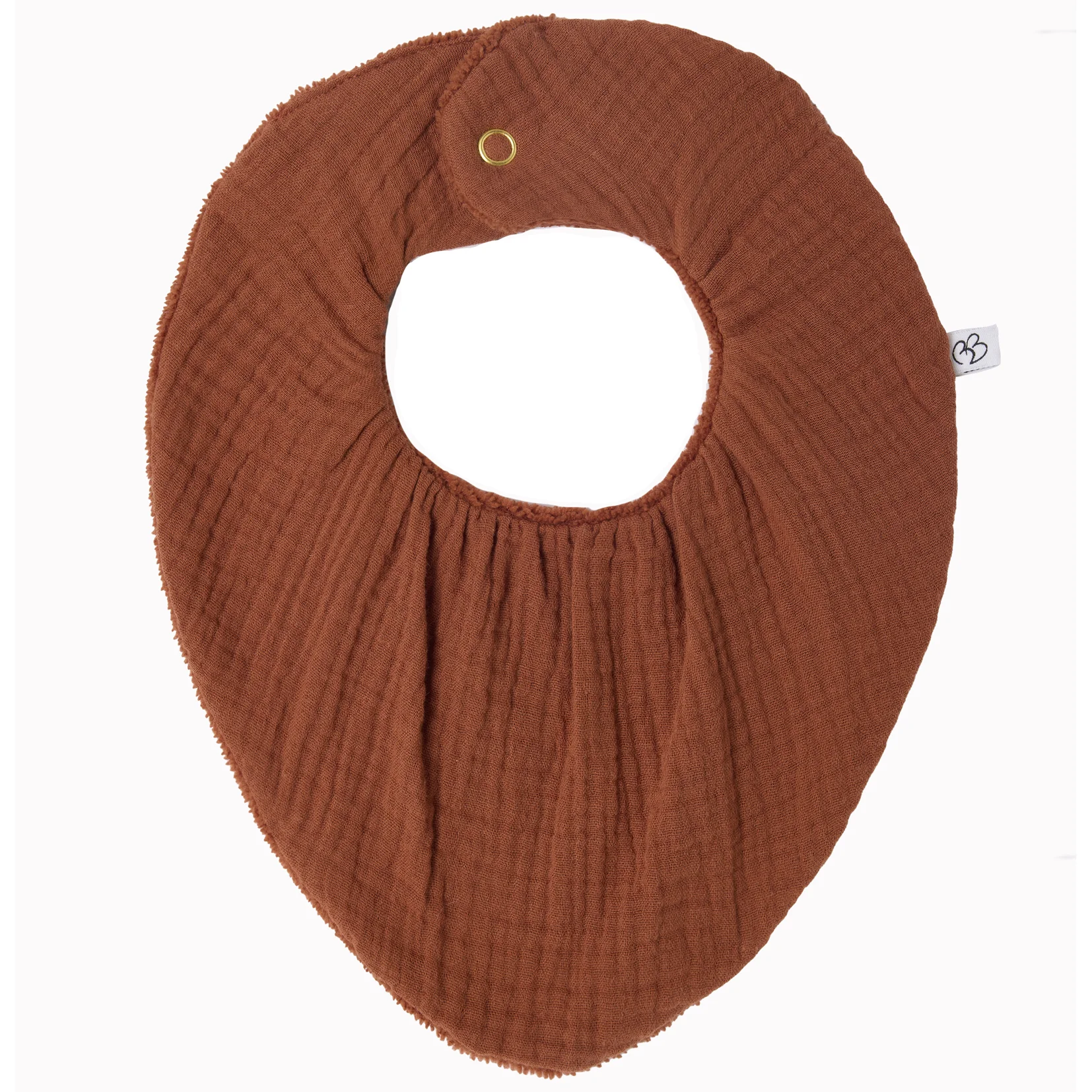Bavoir-bandana réversible bambou / gaze de coton toffee (BB&CO)