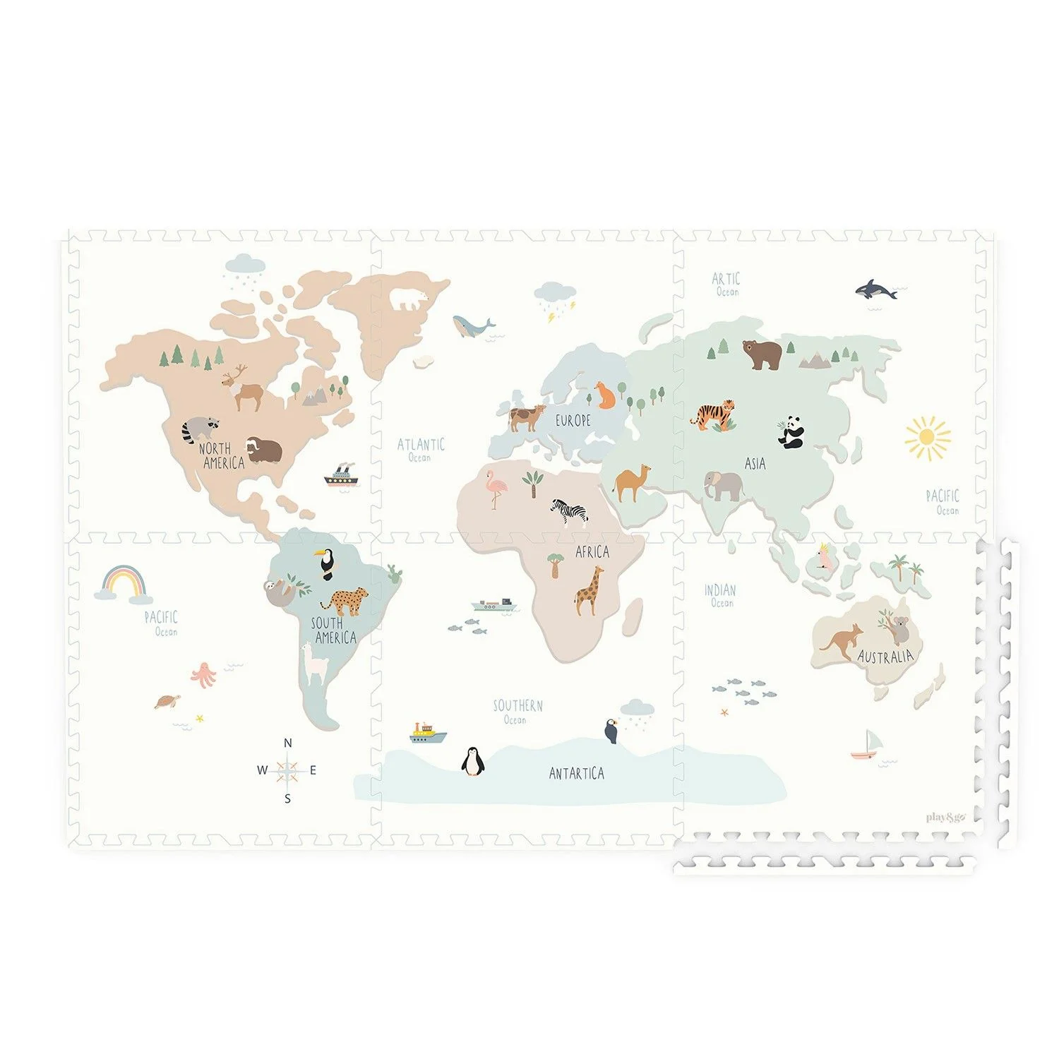 EEVAA 3-in-1 – Worldmap Colour Design (Play and Go))