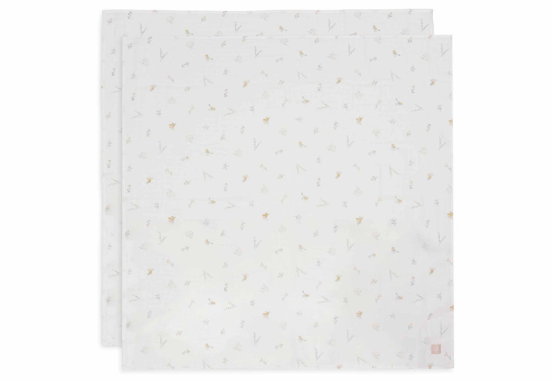 Lange Gaze de Coton Large 115x115cm - Lovely Birds - 2 Unités (Jollein)