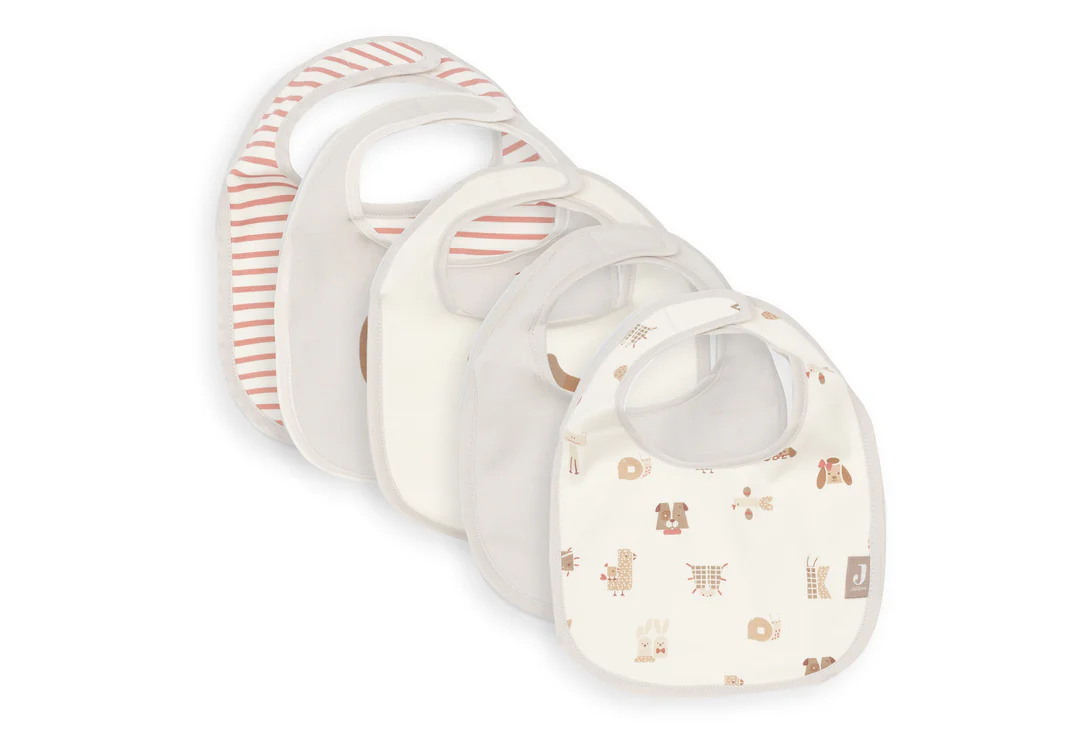 Bavoir Jersey imperméable - Animal Friends - 5 Unités (Jollein)