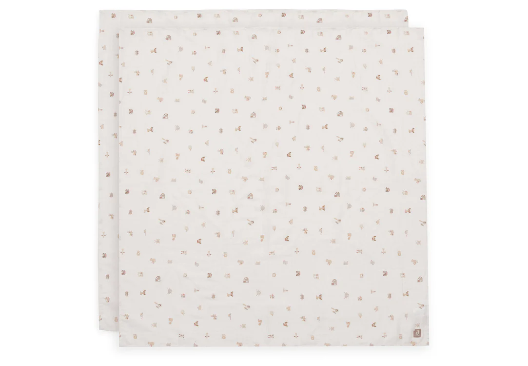 Lange Gaze de Coton Large 115x115cm - Animal Friends - 2 Unités (Jollein)