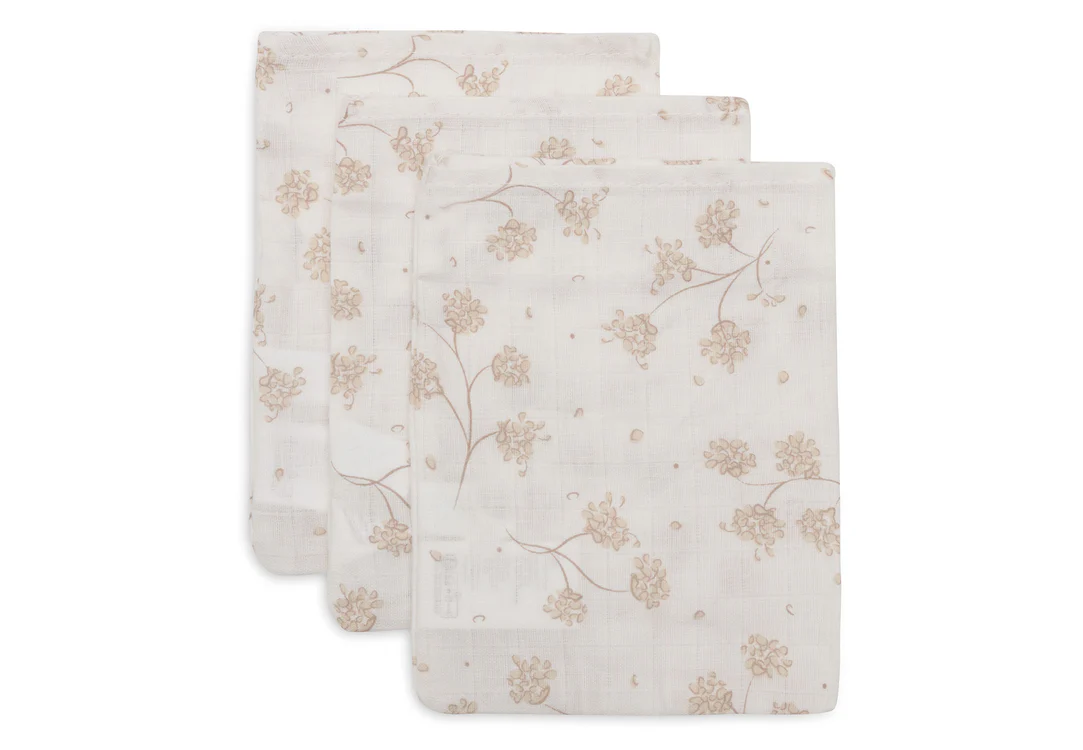 Gant de Toilette Gaze de Coton 15x20cm - Leafy Dreams - 3 Unités (Jollein)