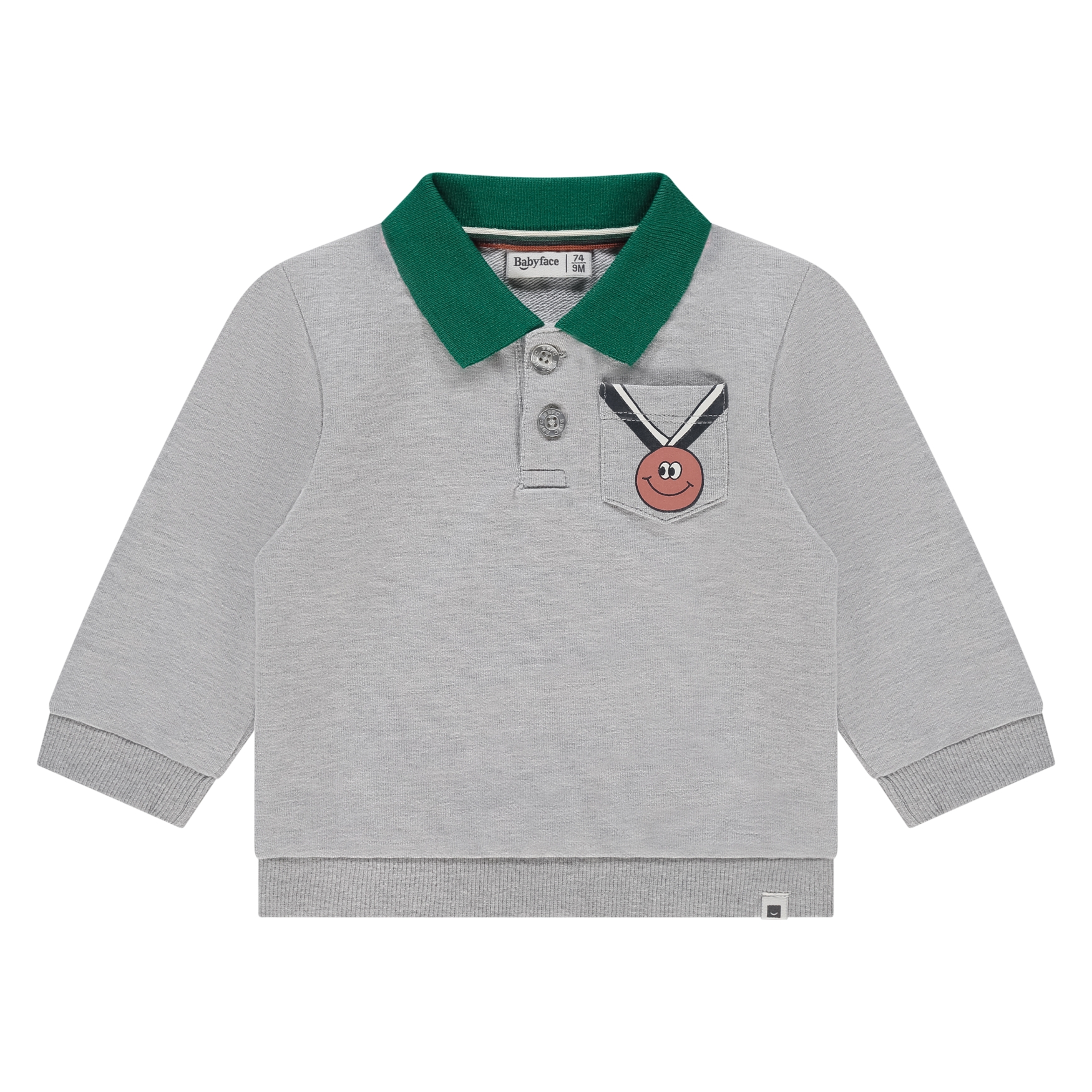 Sweat Polo Grey Melange Bébé Garçon (Babyface AW25)