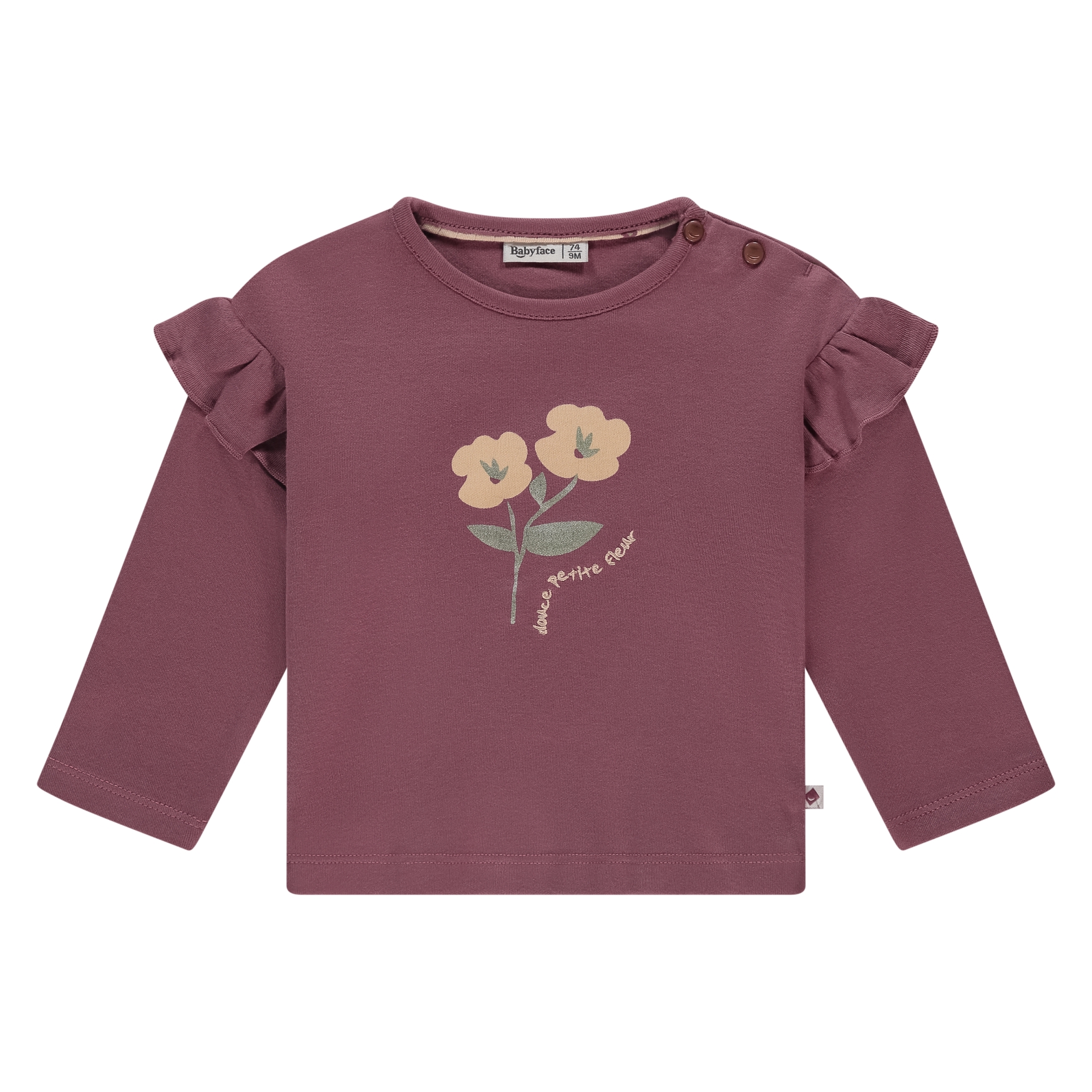 T-Shirt Manches Longues Burgundi Bébé Fille (Babyface AW25)