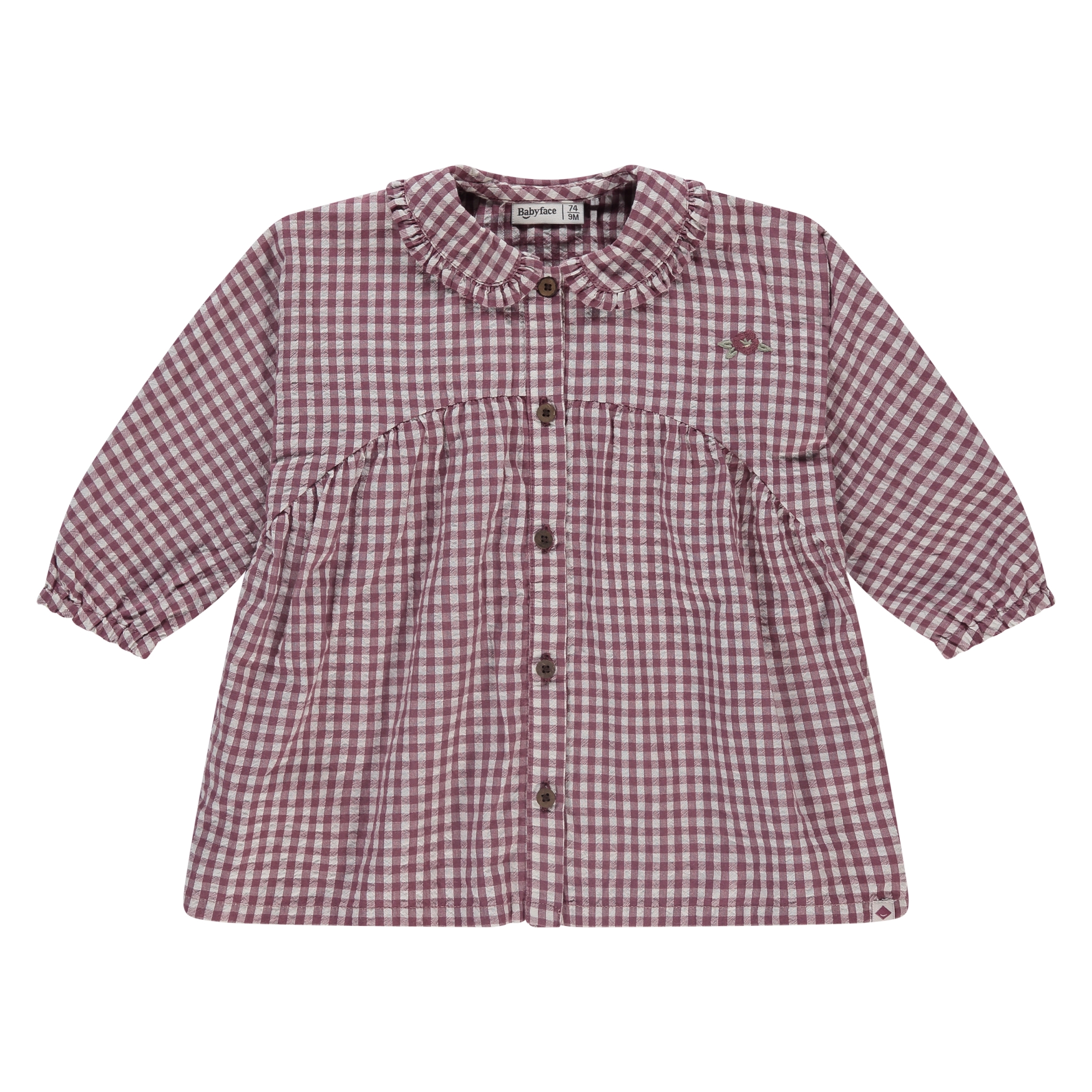 Robe Vichy Burgundi Bébé Fille (Babyface AW25)